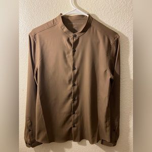 Perry Ellis no collar button up (never worn)